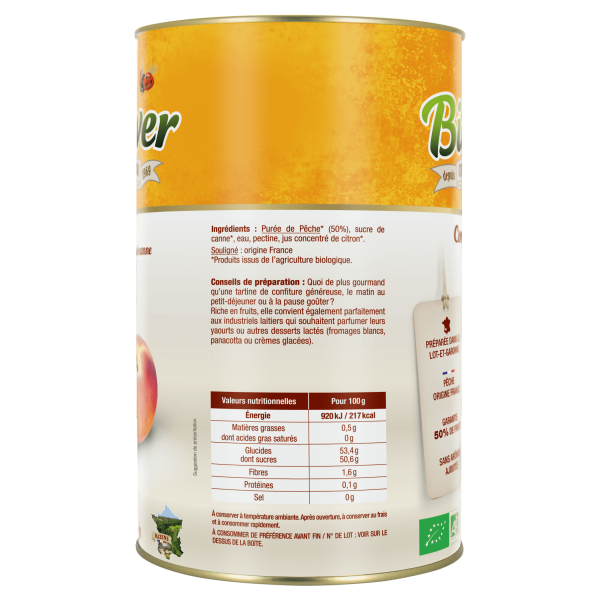 CONFITURE PECHE BIO